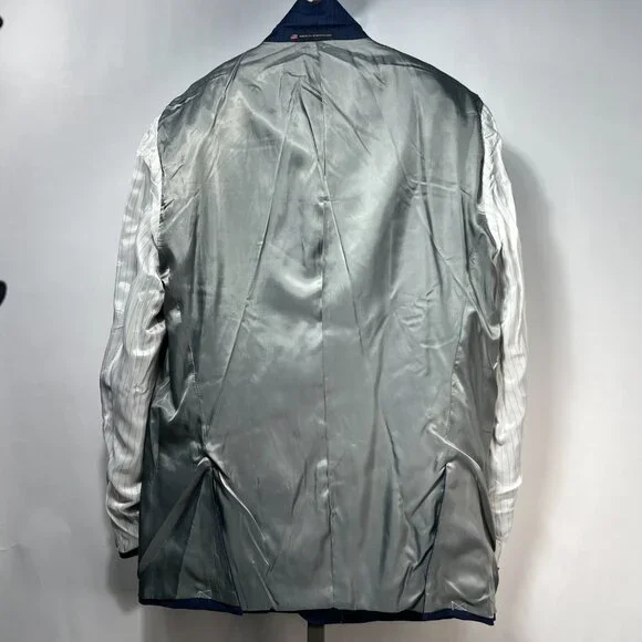 NWT 2 Pc 46L WALTER MORTON Men's Blue Pin Stripe Worsted Wool Blend Suite - Picture 10 of 16